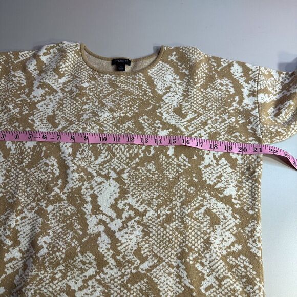 Ann Taylor Boxy Snake Print Sweater Women Size Small Crew Neck Long Sleeve - Picture 6 of 14